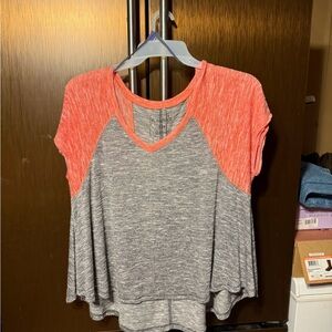 Free people Women's orange and Gray Top